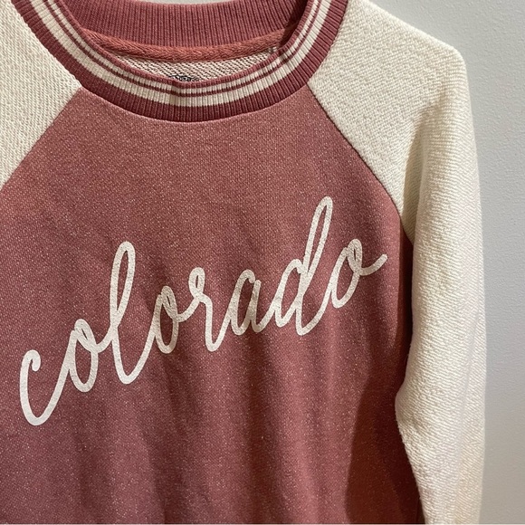 Colorado Sweatshirt Pink/Red and Beige Women’s Small Good Land Supply Top - Picture 2 of 5